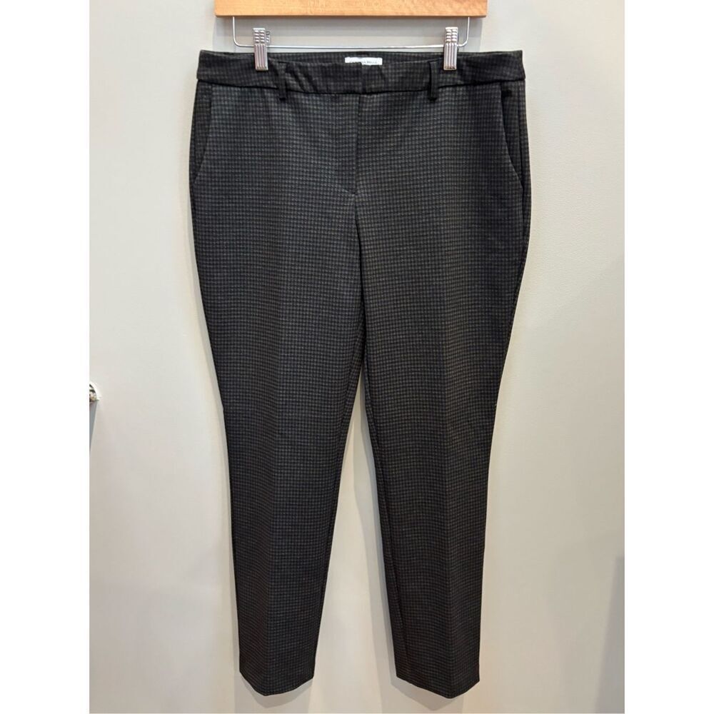 Carolina Belle 14 black tan houndstooth extra stretchy straight cut dress pants